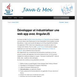 Développer et industrialiser une web app avec AngularJS