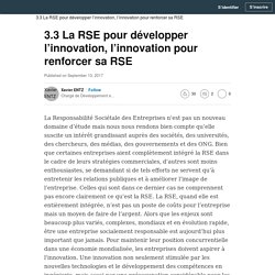 3.3 La RSE pour développer l’innovation, l’innovation pour renforcer sa RSE