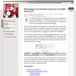 Développer une interface web avec le toolkit Atlas (1/2)