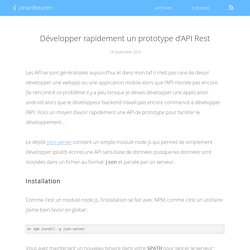 Johan BLEUZEN - Développer rapidement un prototype d'API Rest