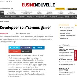 Développer son "serious game"