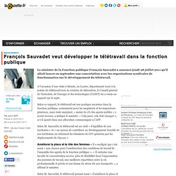 François Sauvadet veut développer le télétravail dans la fonction publique