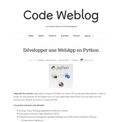 Développer une WebApp en Python