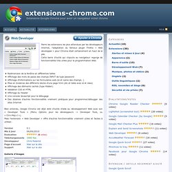 Web Developer pour Google Chrome - boîte à outils du développeur Web — Extensions pour Google Chrome en français comme l’anti pub AdBlock extensions-chrome.com