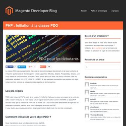 Développeur Magento Certifié Freelance Nicolas Verhoye (Lille, Nord) – PHP : Initiation à la classe PDO