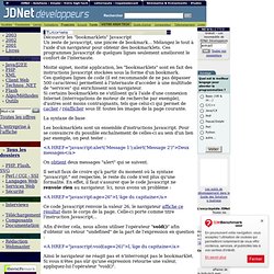 JDNet Développeurs - Découvrir les "bookmarkets" JavaScript