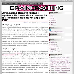 Javascript Orienté Objet : syntaxe de base des classes JS à l’intention des développeurs PHP