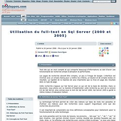 Full-text en Sql Server (2000 et 2005)