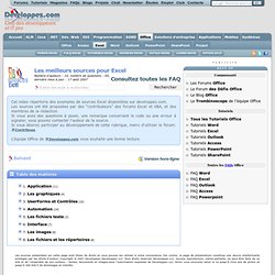 Les meilleurs sources pour Excel - Club d'entraide des développeurs francophones