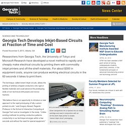 Georgia Tech développe des circuits à jet d'encre à base à une fraction du temps et des coûts