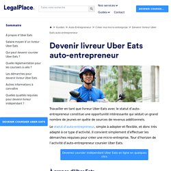 Devenir livreur Uber Eats auto-entrepreneur
