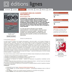 LE DEVENIR GREC DE L’EUROPE NÉOLIBÉRALE - Revue Lignes n°39