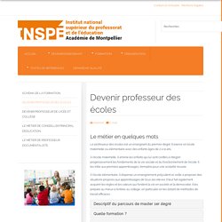 INSPE Montpellier - Devenir Professeur des Ecoles