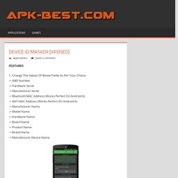 Device ID Masker [Xposed] APK Free Download - APK Games Apps Cracked