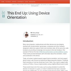 This End Up: Using Device Orientation and Device Motion As An Input Method
