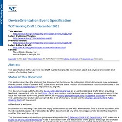 DeviceOrientation Event Specification