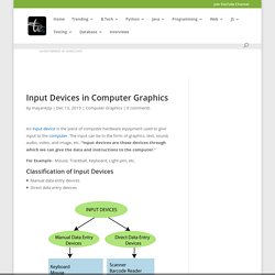 Input Devices in Computer Graphics