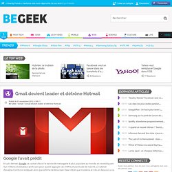 Gmail devient leader et détrône Hotmail