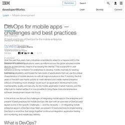 DevOps for mobile apps challenges and best practices