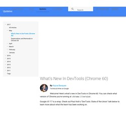 What's New In DevTools (Chrome 60)  