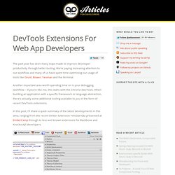 DevTools Extensions For Web App Developers