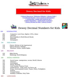 Dewey Decimal Numbers for Kids