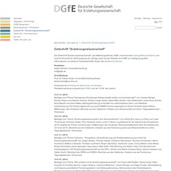 DGFE: Zeitschrift "Erziehungswissenschaft"