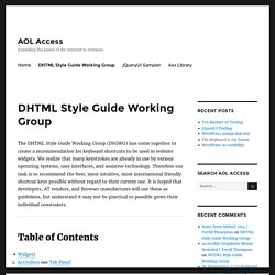 DHTML Style Guide Working Group – AOL Access