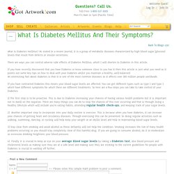 What Is Diabetes Mellitus And Their Symptoms? blog by Full Body Checkup Packages