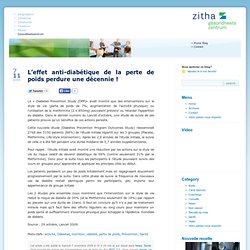 L’effet anti-diabétique de la perte de poids perdure une décennie ! « Gesondheetszentrum – Zitha