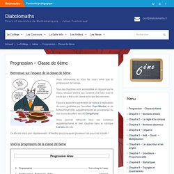 Diabolomaths - Progression - Classe de 6ème