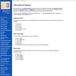 Diacritical Marks (Phonics on the Web)