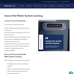 Saxon Hot Water System Leaking
