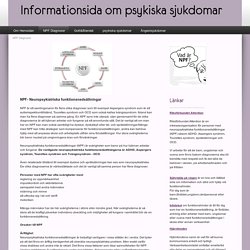 Informationsida om psykiska sjukdomar