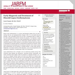 Early Diagnosis and Treatment of Discoid Lupus Erythematosus