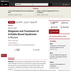 Diagnosis and Treatment of Irritable Bowel Syndrome: A Review