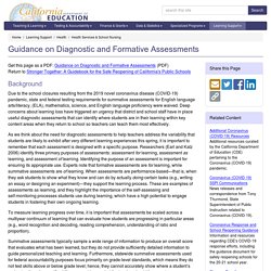 Guidance on Diagnostic and Formative Assessments - Health Services & School Nursing