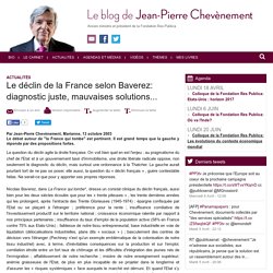 Le déclin de la France selon Baverez: diagnostic juste, mauvaises solutions...
