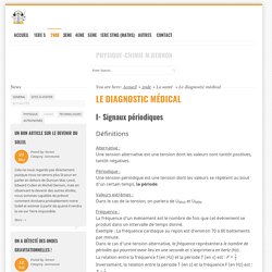 Le diagnostic médical - Site de sciences physiques de M. Bernon