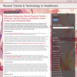 Recent Trends & Technology in Healthcare: Molecular Diagnostics Market Regional Outlook, End User, Top Key Players, Competitors, Share Analysis and Forecast to 2023