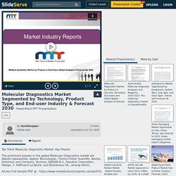 Molecular Diagnostics Market Segmented by Technology, Product Type, and End-user Industry & Forecast 2030 PowerPoint Presentation - ID:8395043