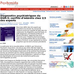 Diagnostics psychiatriques du DSM-5: conflits d'intérêts chez 2/3 des experts