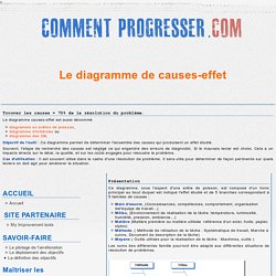 Diagramme de cause-effets: mise en oeuvre