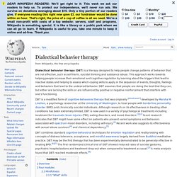 Dialectical behavior therapy