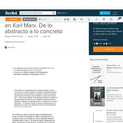El método dialéctico en Karl Marx. De lo abstracto a lo concreto
