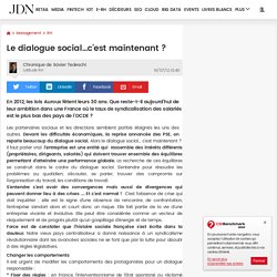 Le dialogue social…c’est maintenant ?