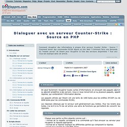 Dialoguer avec un serveur Counter-Strike : Source en PHP