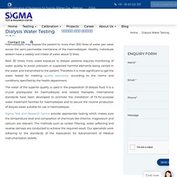 Dialysis Water Testing Laboratory Services in India