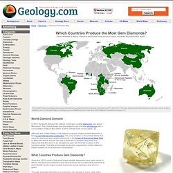 Diamond Production Map - Gem-Quality Diamond Mining Countries