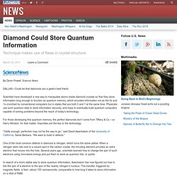 Diamond Could Store Quantum Information